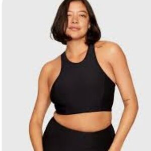 Outdoor Voices Athena Crop Top Sports Bra Black Women's S Small